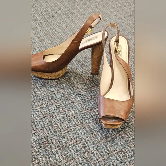 Prada Women's Brown Leather Heels
