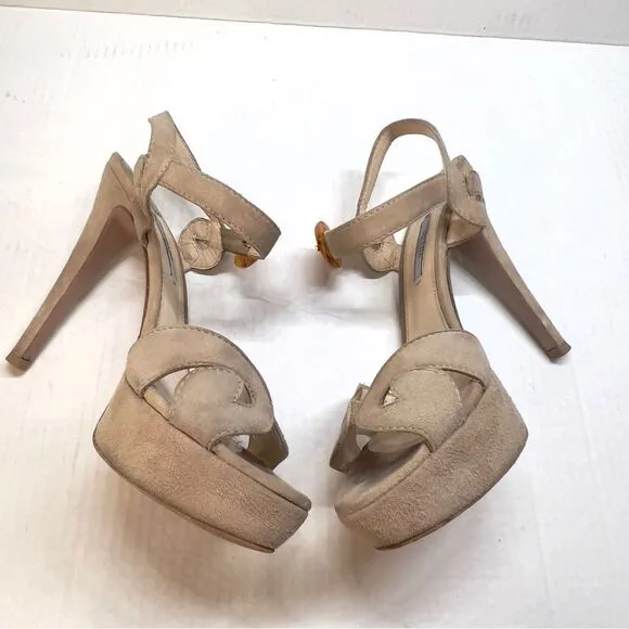 Prada Cream Stiletto Platform Heels 40.5 10.5