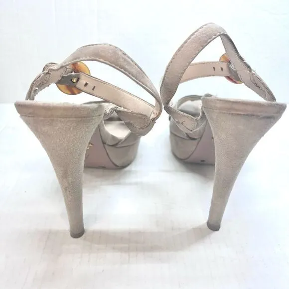 Prada Cream Stiletto Platform Heels 40.5 10.5