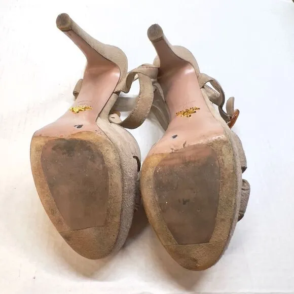Prada Cream Stiletto Platform Heels 40.5 10.5