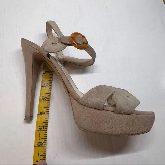 Prada Cream Stiletto Platform Heels 40.5 10.5