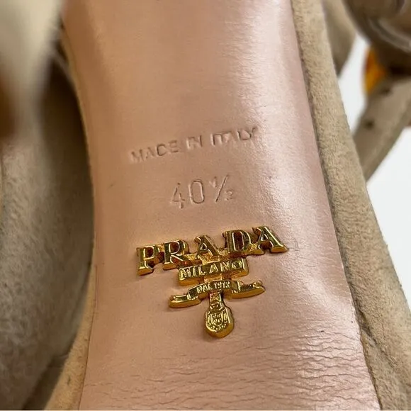 Prada Cream Stiletto Platform Heels 40.5 10.5