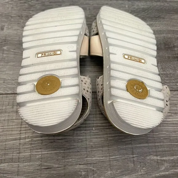 Primigi Sandals Girls size 35 Gray Light Beige Pink Adjustable Straps