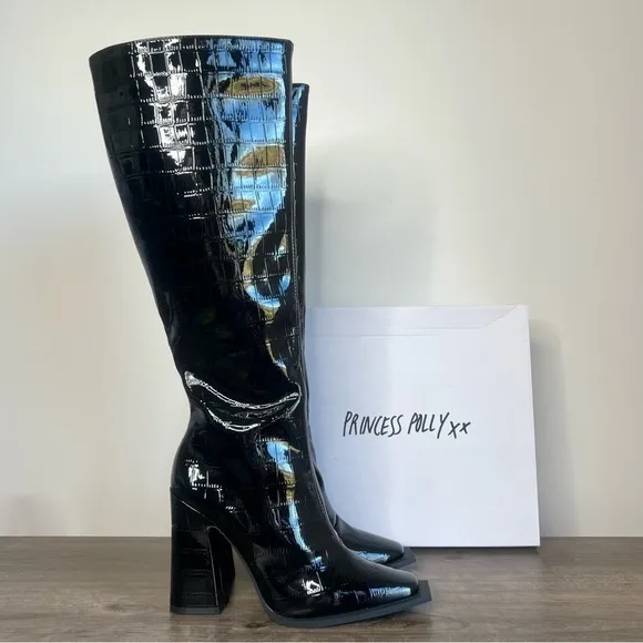 PRINCESS POLLY Mercury Knee High Heeled Women's Boot Size 7 #B1272
