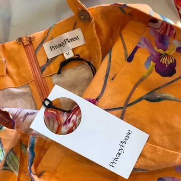 Privacy Please Cassie Floral Mini Dress Coral Orange Women’s Size Medium
