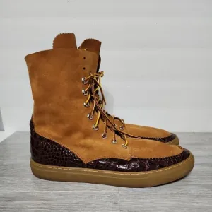 PRSVR Men's Brown Leather High Top Shoes‎ Boots Size US 11. F-MM-D14-106C READ