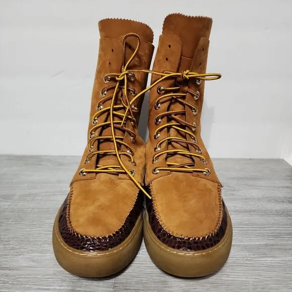 PRSVR Men's Brown Leather High Top Shoes‎ Boots Size US 11. F-MM-D14-106C READ