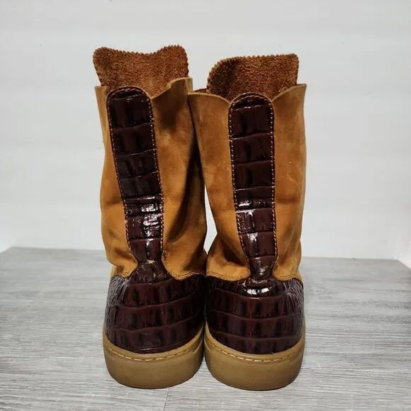 PRSVR Men's Brown Leather High Top Shoes‎ Boots Size US 11. F-MM-D14-106C READ