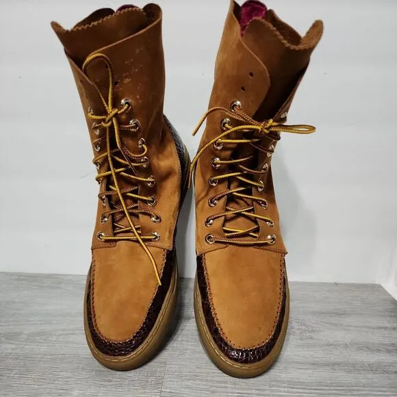 PRSVR Men's Brown Leather High Top Shoes‎ Boots Size US 11. F-MM-D14-106C READ