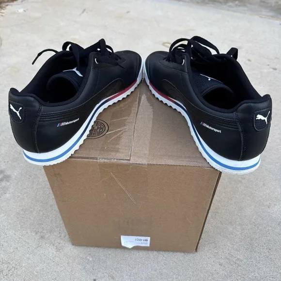 Puma BMW black and white lifestyle trainers