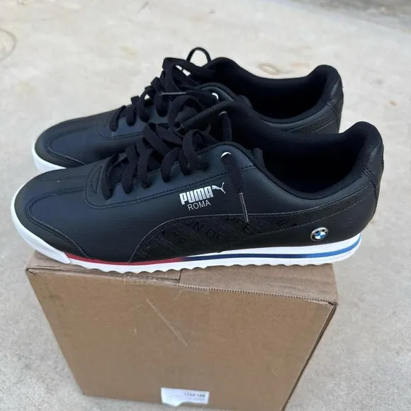 Puma BMW black and white lifestyle trainers
