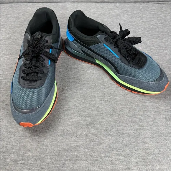 Puma City Rider Ls Shoes Mens Size 11.5 Dark Slate Ocean Dive 385662-01
