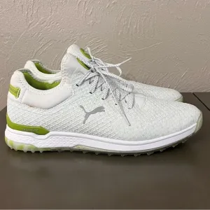 PUMA LE PRO/ALPHA Gust O Wind Spikeless Golf Shoes - White/Green Mens 12
