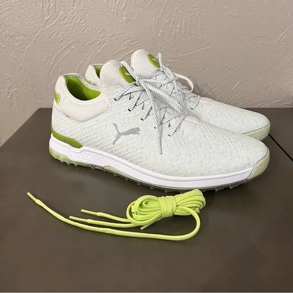 PUMA LE PRO/ALPHA Gust O Wind Spikeless Golf Shoes - White/Green Mens 12