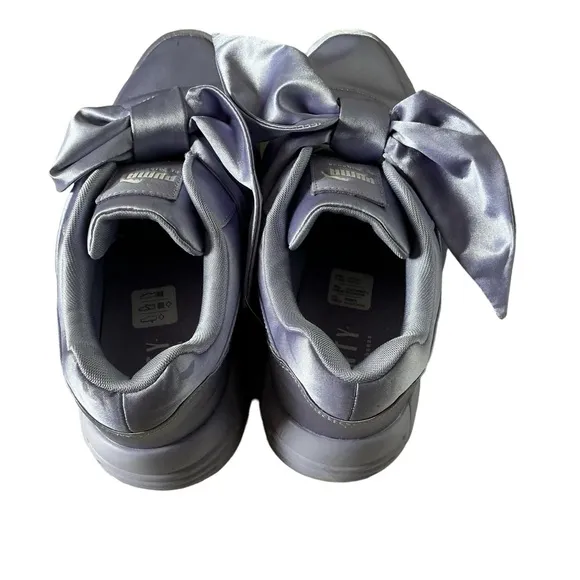 Puma Rihana fenty bow purple 2017 rare sneakers satin lavender lace up shoes 8