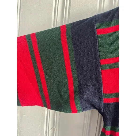 Ralph Lauren vintage kitted polo striped red, blue size large