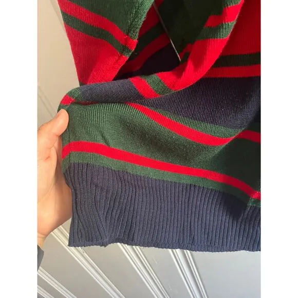 Ralph Lauren vintage kitted polo striped red, blue size large