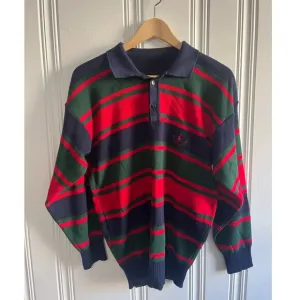 Ralph Lauren vintage kitted polo striped red, blue size large