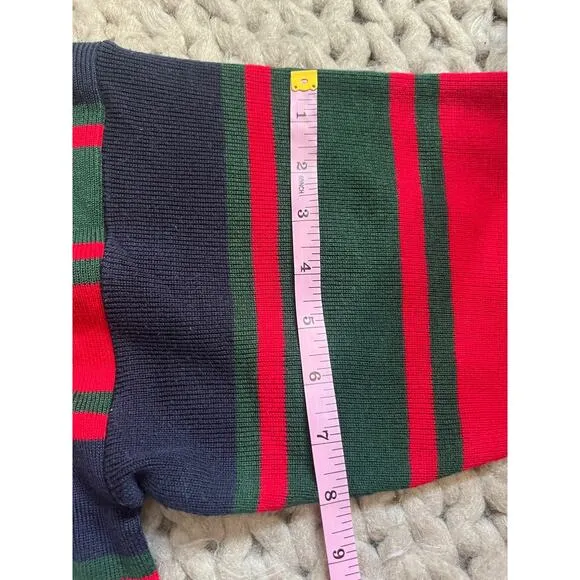 Ralph Lauren vintage kitted polo striped red, blue size large