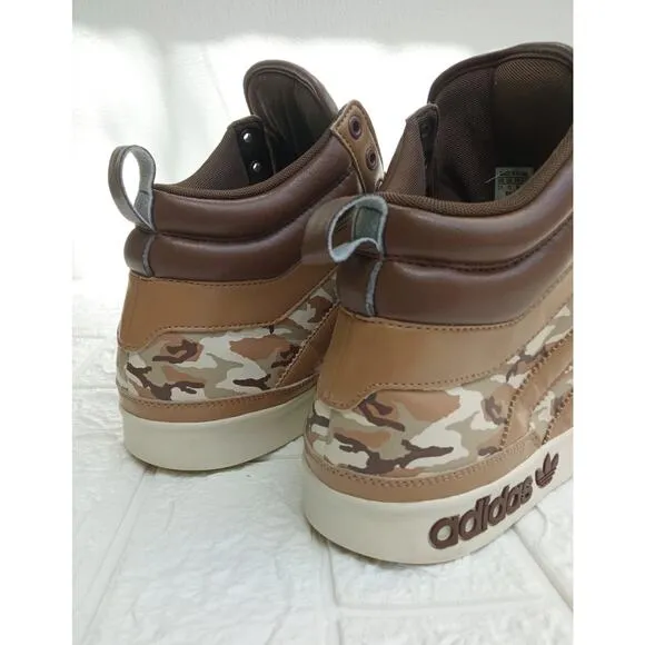 RARE ADIDAS G66211 Originals Hi Top MEN'S Brown Camo Athletic Sneakers Size 11.5