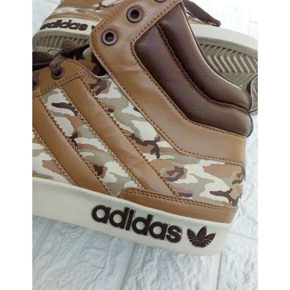 RARE ADIDAS G66211 Originals Hi Top MEN'S Brown Camo Athletic Sneakers Size 11.5