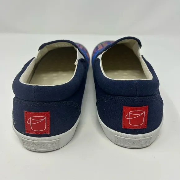 RARE Bucketfeet x Lollapalooza 2014 cityscape slip-on sneakers sz 9 men 11 women