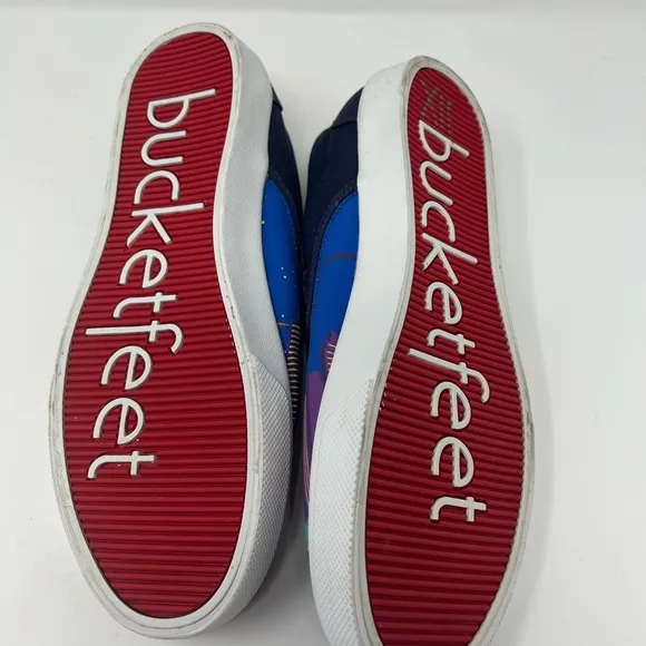 RARE Bucketfeet x Lollapalooza 2014 cityscape slip-on sneakers sz 9 men 11 women