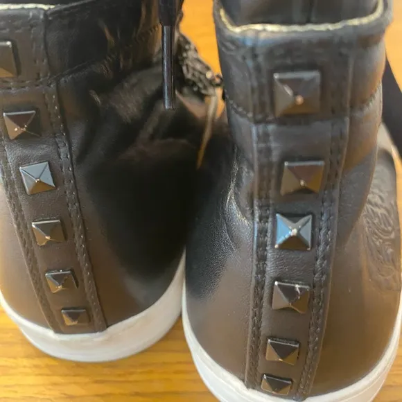 RARE EUS Upper Echelon Shoes Nise  chained leather high top sneakers.