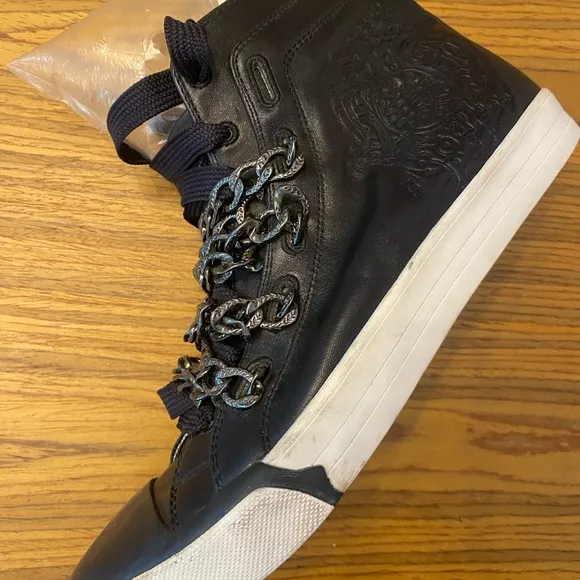 RARE EUS Upper Echelon Shoes Nise  chained leather high top sneakers.