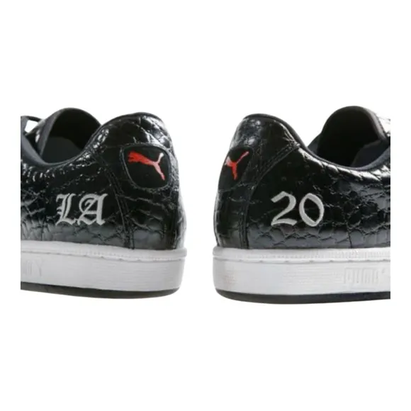 Rare Puma Sportie LA Match Crocodile Skin Unisex Men 6.5 / Women 8 Shoes Black