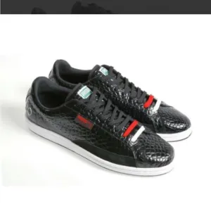 Rare Puma Sportie LA Match Crocodile Skin Unisex Men 6.5 / Women 8 Shoes Black