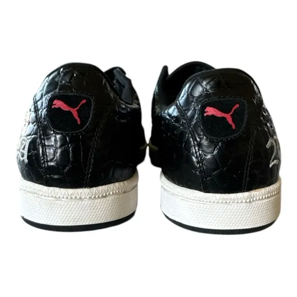 Rare Puma Sportie LA Match Crocodile Skin Unisex Men 6.5 / Women 8 Shoes Black