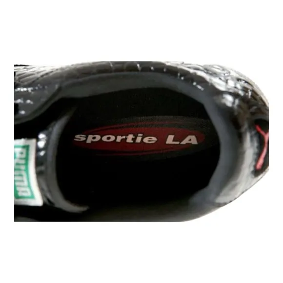 Rare Puma Sportie LA Match Crocodile Skin Unisex Men 6.5 / Women 8 Shoes Black