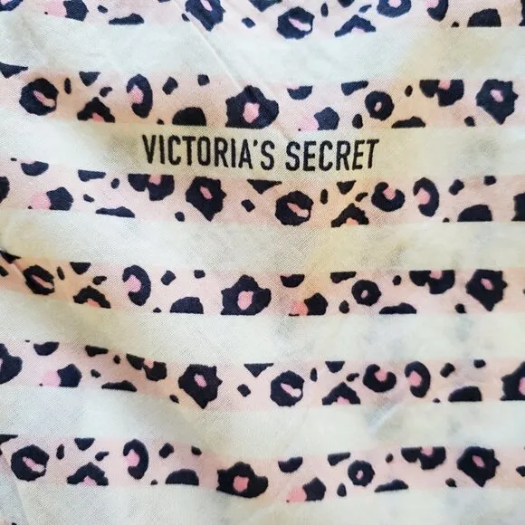 RARE Victoria's Secret Pink Leopard Logo PJ Pajama Shorts Lounge Sleep Small