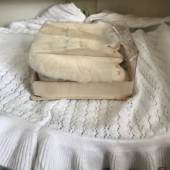Rare Vintage 1950’s Fur Lined Baby Shoes