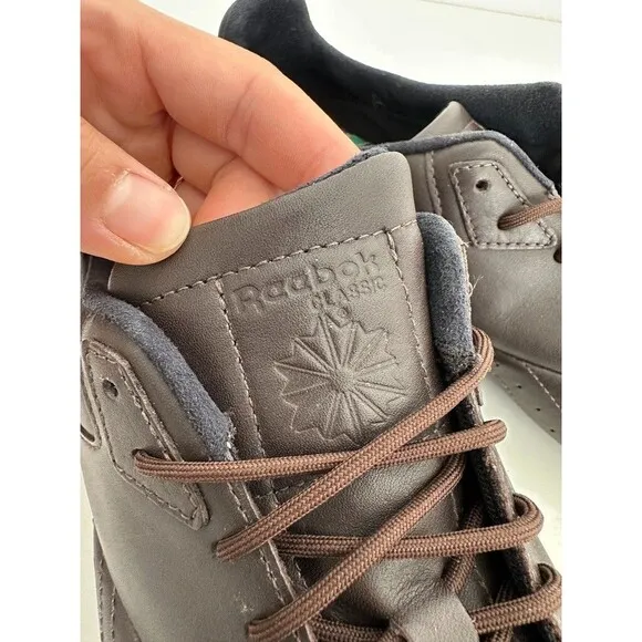 Reebok Driving Shoes Lace Up Low Top Brown Leather Streetwear Vintage Men's 10