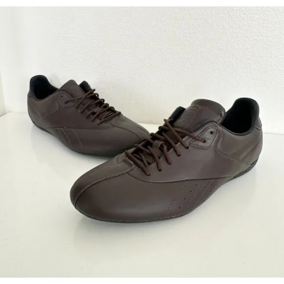 Reebok Driving Shoes Lace Up Low Top Brown Leather Streetwear Vintage Men's 10