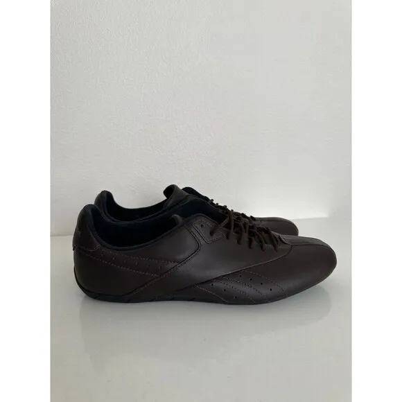 Reebok Driving Shoes Lace Up Low Top Brown Leather Streetwear Vintage Men's 10