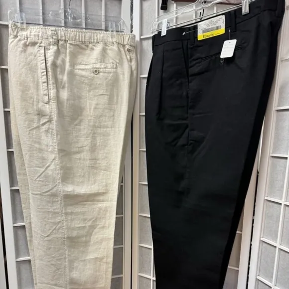 Relax/Edwards, Men, 2 Casual pants $28 Each, Sz 38x30, Black, Beige,Zip,Button.!