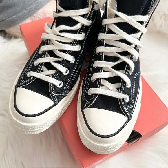 Retro Chuck 70 Black High Top Sneakers Unisex 8M/10W NIB Black/White Converse