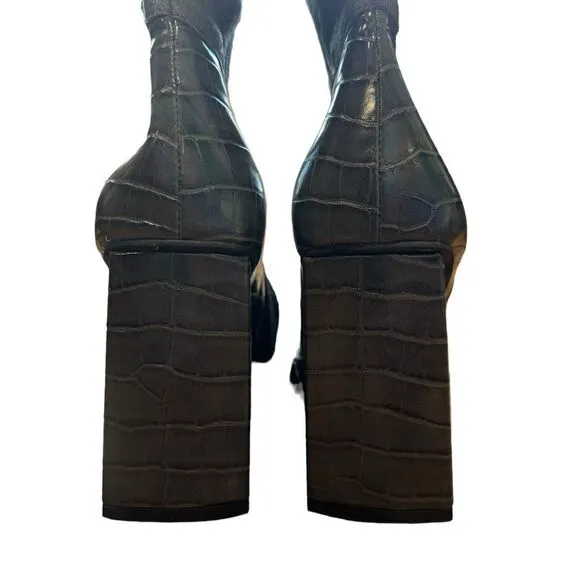 Revolve Jeffrey Campbell Calf Hair Leather Patchwork Maximal Lo Platform Bootie