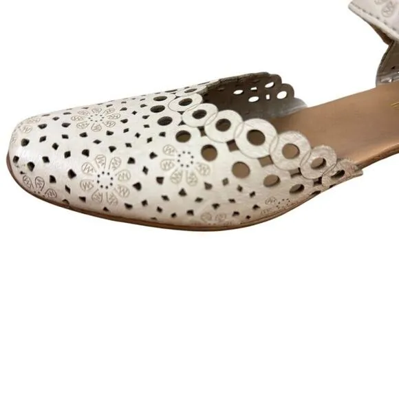 Rieker Mirjam 53 Womens Ivory Ankle Strap Chunky Low Heels Shoes Leather 40 /8.5