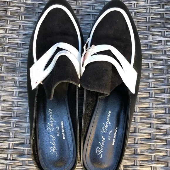 Robert Clergerie Leather Loafer Slip On Mule Slide NEW Size 40EU