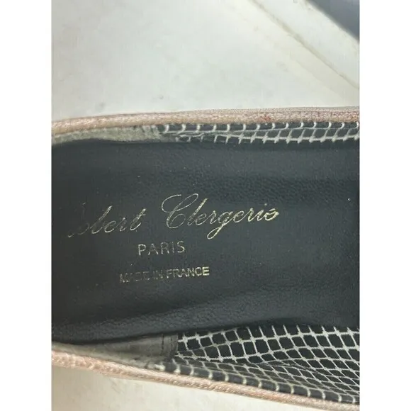 Robert Clergerie Valerie Sz 8 Metallic Pink Leather Loafers Slip On Shoes