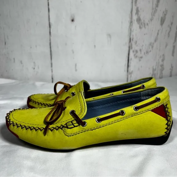 Robert Zur Sedona Kiwi Nubuck Leather Moccasins Driving Loafers Shoes Size 6