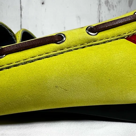Robert Zur Sedona Kiwi Nubuck Leather Moccasins Driving Loafers Shoes Size 6