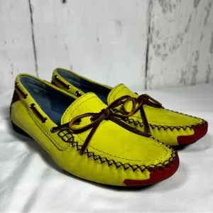 Robert Zur Sedona Kiwi Nubuck Leather Moccasins Driving Loafers Shoes Size 6