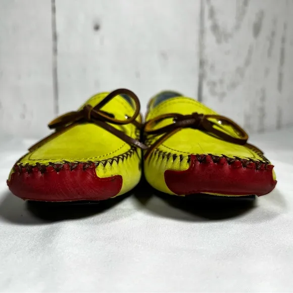 Robert Zur Sedona Kiwi Nubuck Leather Moccasins Driving Loafers Shoes Size 6