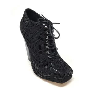 Rodarte X Opening Ceremony Women's Size 7 Black Patent Leather Crochet Booties