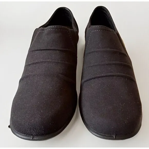 Romika Dry-tex Wedge Loafers Clogs Shoes Women's Size 38 EU/7-7.5 US Black